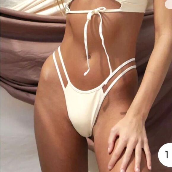 NWT Toast Swim Signature Open Side Cheeky Bikini Bottom Pink Lavender - S - Picture 7 of 10